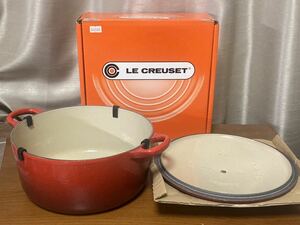 ル・クルーゼ Le Creuset ココットロンド 両手鍋 新品 未使用 22㎝ オレンジ 調理器具