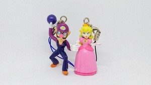 当時物 マリオパーティー 4 ドコデモスウィング ワルイージ ピーチ姫 フィギュア ストラップ MARIO PARTY 任天堂 Waluigi Peach