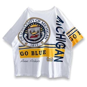 【希少】古着 ヴィンテージ ミシガン大学 カレッジ ビッグプリント Tシャツ MICHIGAN シングルステッチ カナダ製