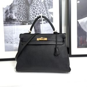 35552　HERMES エルメス ケリー32 トゴ ブラック 新型金具