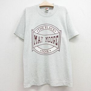 古着 フルーツオブザルーム 半袖 ビンテージ Tシャツ キッズ ボーイズ 子供服 90s MAY MOORE クルーネック 薄グレー 霜降り 24aug02