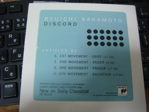 坂本龍一 DISCORD UNTITLED 01 US PROMO 紙ジャケ CD YMO