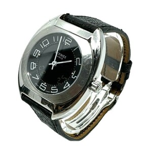 稼働品 エルメス エスパス ES1.210 レディース腕時計 クオーツ デジアナ スイス製 シルバー 24E26