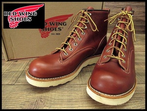 送料無 未使用 デッドストック 廃盤 USA製 RED WING レッドウィング 2924 12年製 LINEMAN 6インチ レザー ラインマン ブーツ 赤茶 27.5 ①