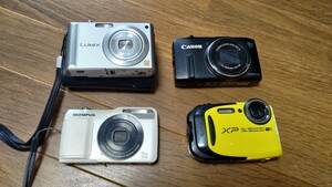 CANON OLYMPUS Panasonic FUJIFILM まとめ 4台 コンパクトデジタルカメラ ジャンク品 動作未確認 デジカメ