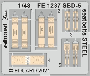 エデュアルド ズーム1/48 FE1237 Douglas SBD-5 Dauntless seatbelts for Revell kits