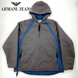 ARMANI JEANS アルマーニ 90s アノラックパーカー 中綿 ハーフジップ