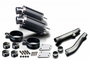 DELKEVIC スリップオンカーボンオーバルマフラー★YAMAHA XJR1300 2004-2006 225mm KIT03EH