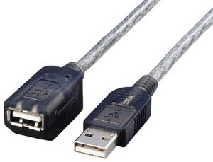 エレコム USB延長ケーブル マグネット内蔵 USB A オス-USB A メス 1.0m グラファイト USB-EAM1GT