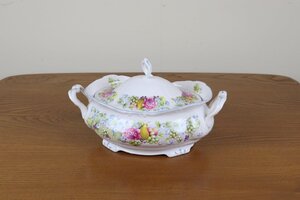 ロイヤルアルバート　サマーガーランド　チュリーン　蓋付きボウル　深皿　イギリス　ヴィンテージ　ROYAL ALBERT　Summer Garland　つ245