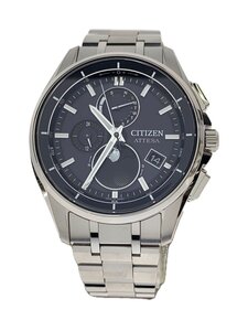 CITIZEN◆クォーツ腕時計/アナログ/チタン/BLK/SLV/チタン/H874-005HK01