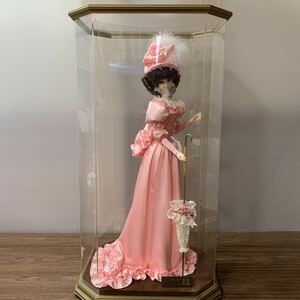 洋人形 スキヨ人形研究所 アクリルケース付 EXCEL リボンマーク 昭和レトロ 西洋 フランス人形 ビスクドール (A80