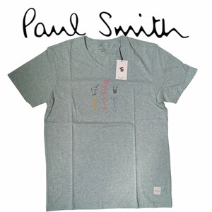 新品 ポールスミス Paul Smith 半袖Tシャツ L メンズ Vネック カクテルグラス ホームウェア ラウンジウェア サックス