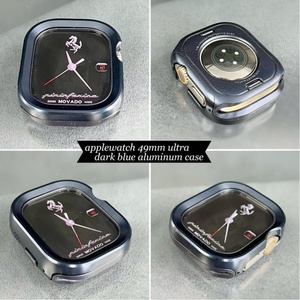 ダークブルー アルミニウム カバー ケース アップルウォッチ ultra AppleWatch ウルトラ 41mm 45mm 40mm 44mm 38nm 42mm 49mm