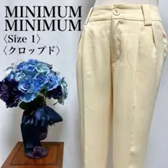 MINIMUM 花ワンポイント 薄手 センタープレス 2タック クロップドパンツ