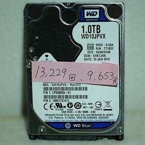 Western Digital Blue WD10JPVX 08JC3T3 6.0Gb/s 5400rpm 9.5mm厚 2.5インチ SATA 1TB 1000GB