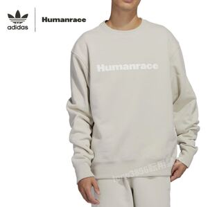 新品 ファレル adidas スウェット【M】定価15400円 Humanrace ヒューマンレース クルーネック トレーナー 4832 ベージュ PW アディダス