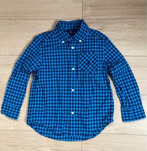 ☆美品 POLO RALPH LAUREN シャツ 3T 正規品 子供 ロサンゼルス購入 ポロラルフローレン 青 ブルー チェック 95