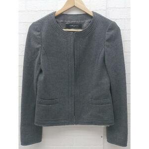 ◇ UNITED ARROWS ユナイテッドアローズ 長袖 ノーカラー ジャケット 40 グレー レディース