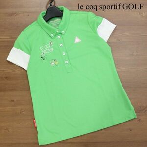 le coq sportif GOLF ルコック ゴルフ 春夏 ロゴ ダンス刺繍♪ 半袖 ボタンダウン ポロシャツ Sz.M　レディース　K3T00048_7#A