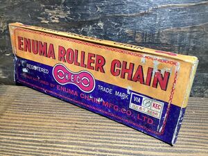 昭和レトロ 【 ENUMA ROLLER CHAIN 】 K.E.C 1/2×3/32×112 新品 経年保管品 検) 当時物 実用車 運搬車 仙台自転車 戦前戦後