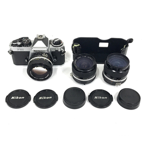 1円 Nikon FE2 NIKKOR 50mm 1:1.4 35mm 1:2 28mm 1:2.8 一眼レフ フィルムカメラ マニュアルフォーカス Ｃ271806