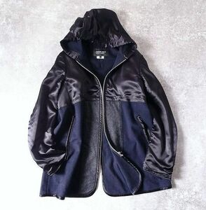 COMME des GARCONS HOMME DEUX コムデギャルソン オムドゥ ウール×カシミヤ ジップ パーカー 配色 切替 ブルゾン DD-C006 日本製 (S) r004