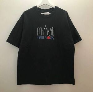 Tシャツ ニューヨーク　マンハッタン　古着 ブラック USA製 ビンテージTシャツ