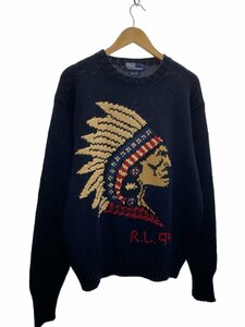 POLO RALPH LAUREN◆ニット・セーター(厚手)/L/コットン/NVY