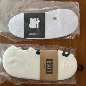 ★新品★ UNDEFEATED BAITソックス 靴下 ２組　白　　日本製　ショートソックス　セット売り　まとめ