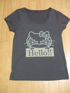 最終◆グレイス/FREE S PHRASE★キティーちゃんプリントグレーTシャツ★M　Hello　kitty