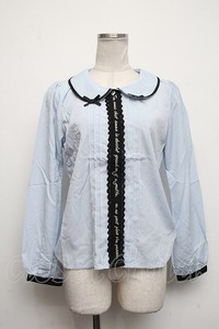 axes femme POETIQUE / メッセージ刺繍リボンブラウス S-24-10-11-039-AX-BL-HR-ZS