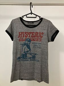 ヒステリックグラマー バイクガール 半袖Tシャツ グレー 希少 レディースフリーサイズ　美品 