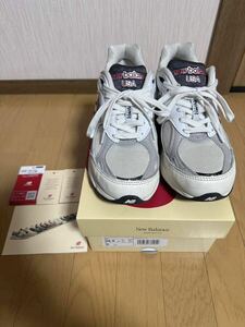 1円スタート　良品　箱付き　new balance USA製 M990AL3 sea salt v3ニューバランス ホワイト 白 26cm 992 993 NB スニーカー