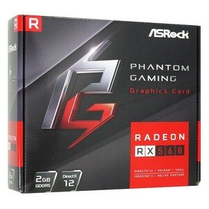 【中古】ASRock製グラボ Phantom Gaming Radeon RX560 2G PCIExp 2GB 元箱あり [管理:1050012297]