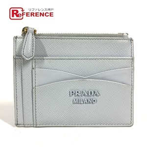 PRADA プラダ ロゴ 財布 小銭入れ コインケース ブルー レディース【中古】