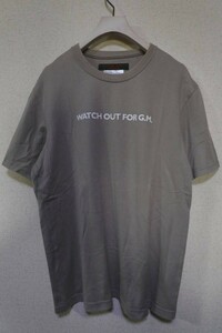 KATHARINE HAMNETT LONDON WATCH OUT FOR G.M. Tee size L メッセージ Tシャツ グレージュ 日本製