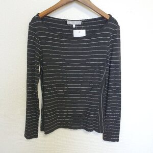 #anc SALE マックスマーラ Maxmara カットソー S 黒 白 ボーダー ストレッチ素材 レディース [758681]