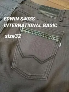 EDWIN S403S カラーパンツ チェック柄デニム