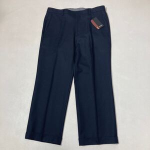 295 未使用 REGAL ウール混 ウォッシャブル スラックス W88 ネイビー STANDARD SLACKS ビジネス オフィス タック パンツ スーツ 50114E