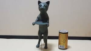 蔵出し ★ 古い 青銅 ブロンズ 猫 ネコ 置物 オブジェ 希少！ ※ 現状中古品(古物)
