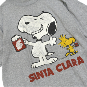 80s usa vintage PEANUTS スヌーピー＆ウッドストック カリフォルニア サンタクララ大学 Tシャツ size.L程度 ARTEX カレッジシリーズ