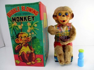 アルプス1960年代製　　Bubble Blowing Monkey　完動美品　高さ約28cm