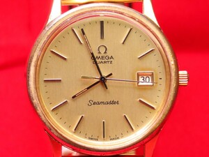 ■♪価格高騰!資産価値！稼働電池新品メンズビンテージ高級超レア！ OMEGA オメガ Seamaster シーマスターデート クオーツ