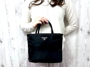 美品 PRADA プラダ テスート ハンドバッグ バッグ ナイロン 黒 78367Y