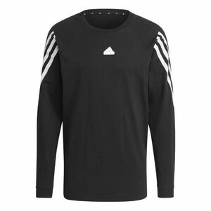 ★アディダス adidas 新品 メンズ スリーストライプス クルーネック 長袖 コットン Tシャツ ロンT 黒 Mサイズ [IC3755-M] 三 壱★QWER★