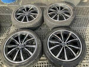 WEDS LEONIS 19×8J・ET 48 5H PCD 114.3 4本セット 245/40R19【中古/埼玉より発送】