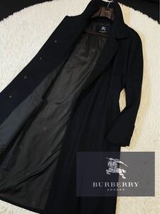 b22 超美品　圧倒ホース騎士装飾感溢れる〜定価20万●BURBERRY LONDON●高級シルクステンカラーコート バーバリーコート メンズ L 175