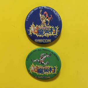 希少レア 90s 90年代 ヴィンテージ CAPCOM カプコン 超 魔界村 缶バッジ 缶バッチ 2個セット 人気ゲーム レトロゲーム キャラクター グッズ