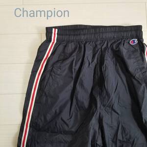 Champion チャンピオン パンツ スポーツウエア ジャージ ストライプ ロゴ ポケット ウエストゴム ボトムス メンズ ブラック m440